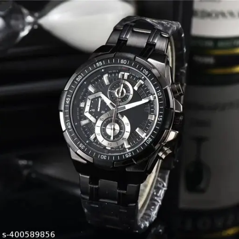 Long life Black plated professional and decent watch with Black coronagraph figures dial party-wedding analog watch - for men