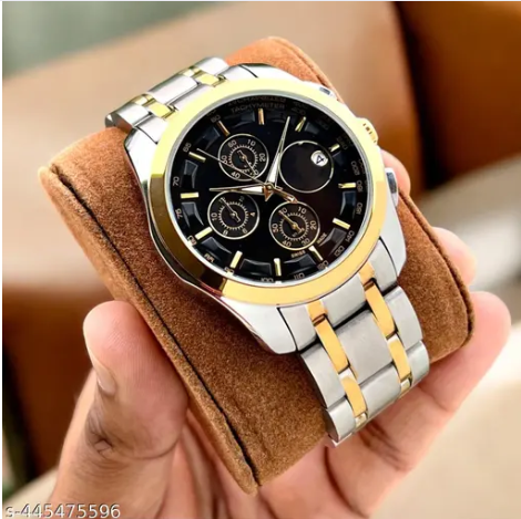 Attractive date function working metal belt watch for mens